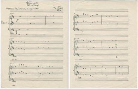 Für Alina (1976) for piano